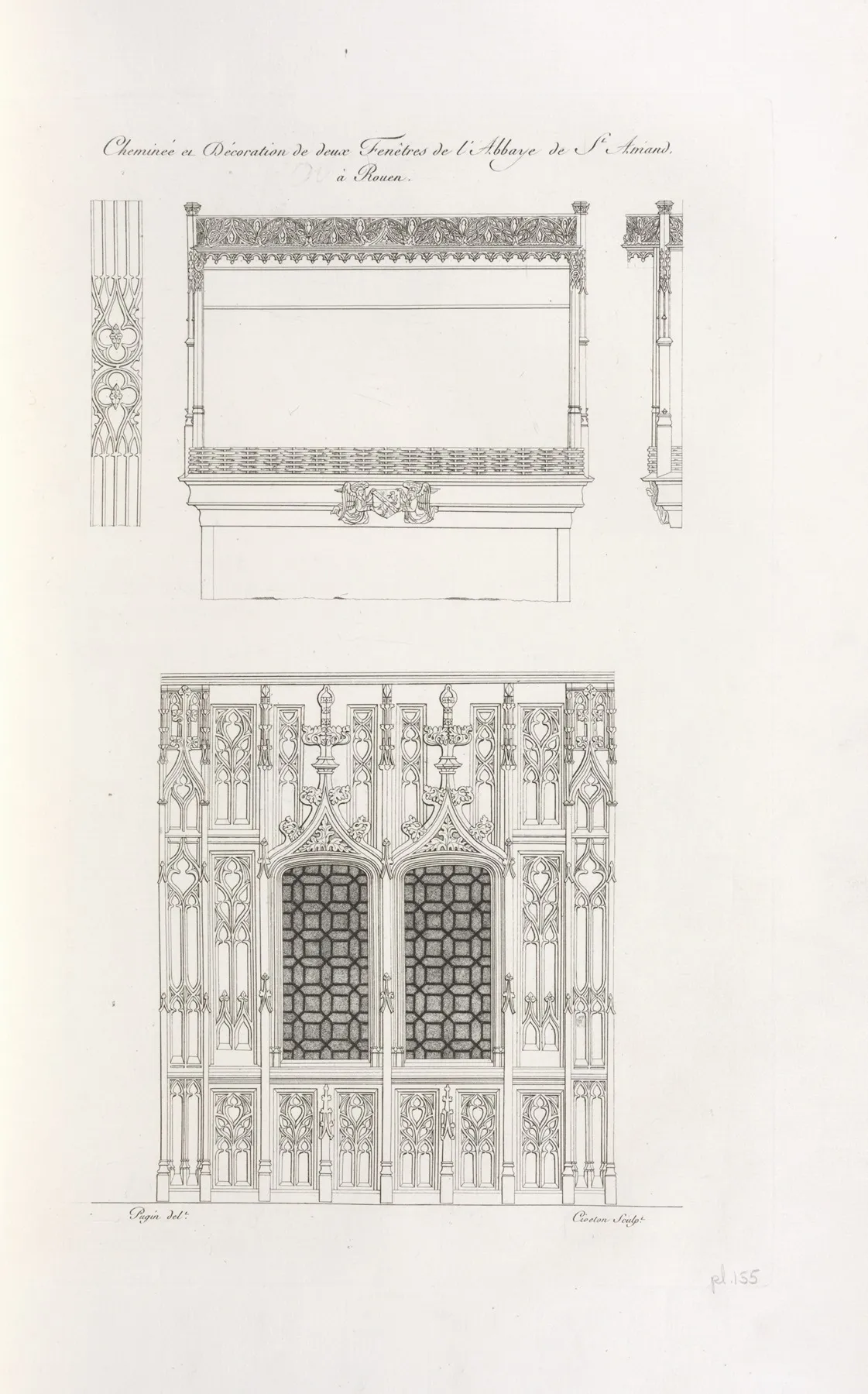 Cheminee Et Decoration De Deux Fenetres De Labbaye De St Amand A Rouen