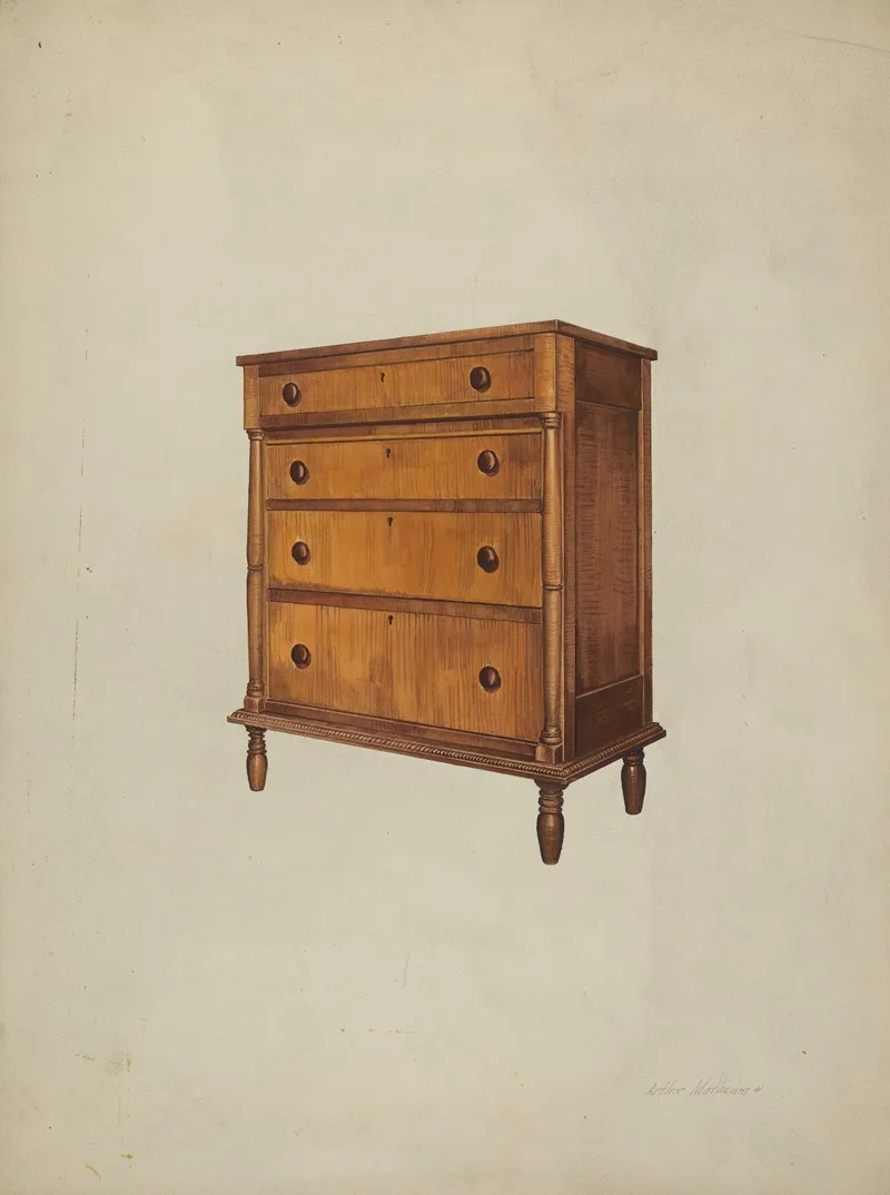 Chest Of Drawers 5 by Arthur Mathews - Canvas Print