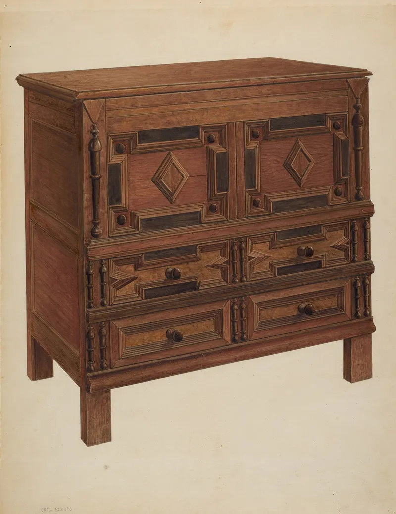 Chest With Two Drawers by Charles Squires - Canvas Print