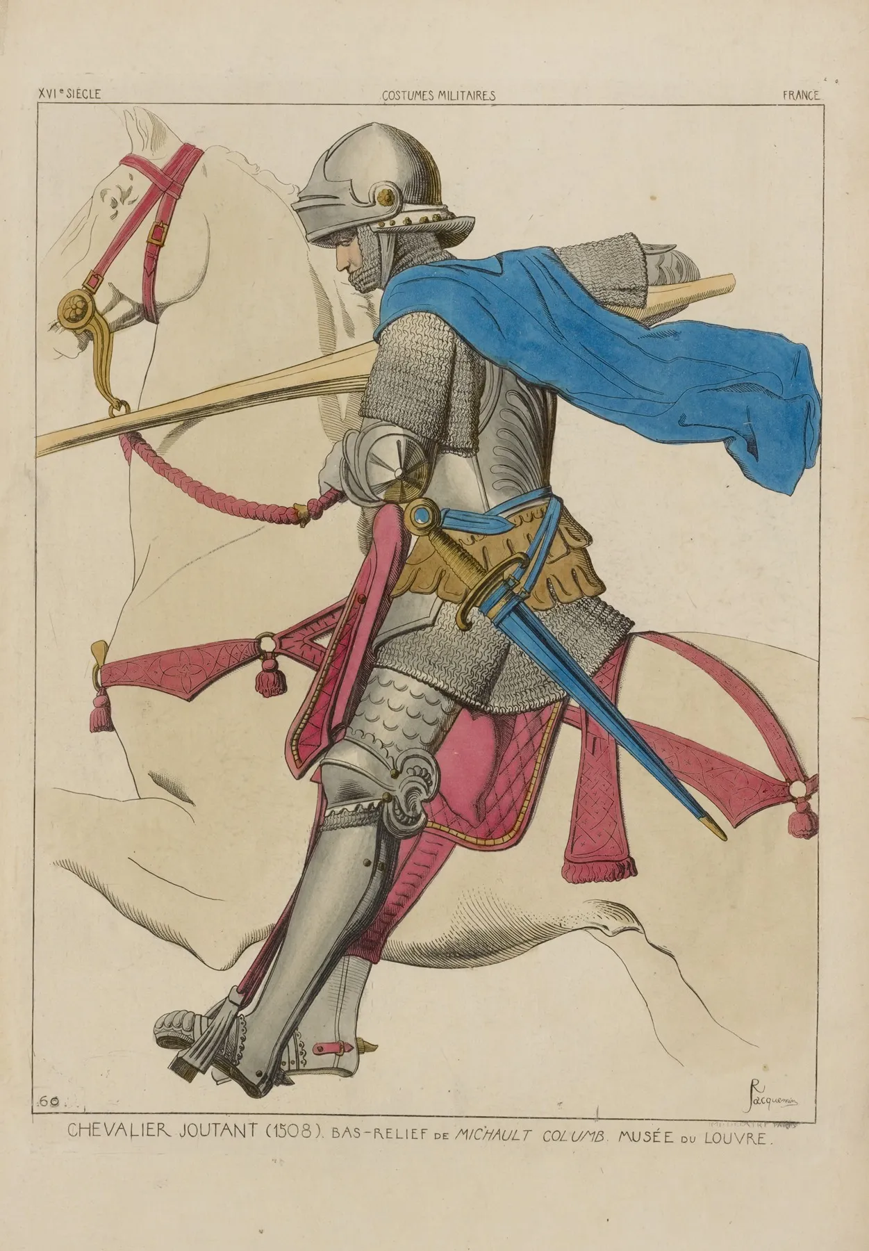 Chevalier Joutant 1508 Bas Relief De Michault Columb Musee De Louvre Xvie Siecle Costumes Militaires France