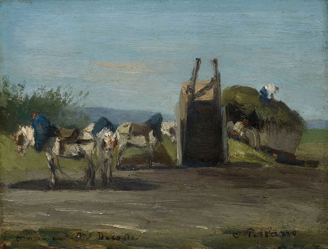 Chevaux Blancs Et Charrettes