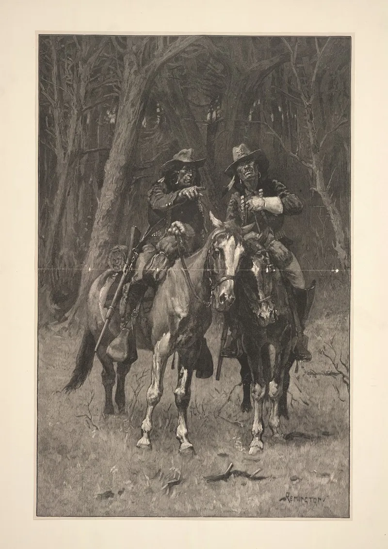 Cheyenne Scouts Patrolling The Big Timber Of The North Canadian Oklahoma