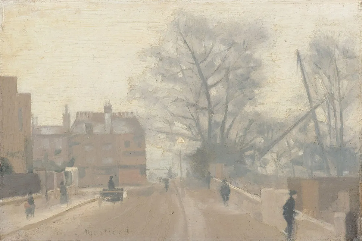 Cheyne Walk In Winter by Paul Fordyce Maitland - Canvas Print