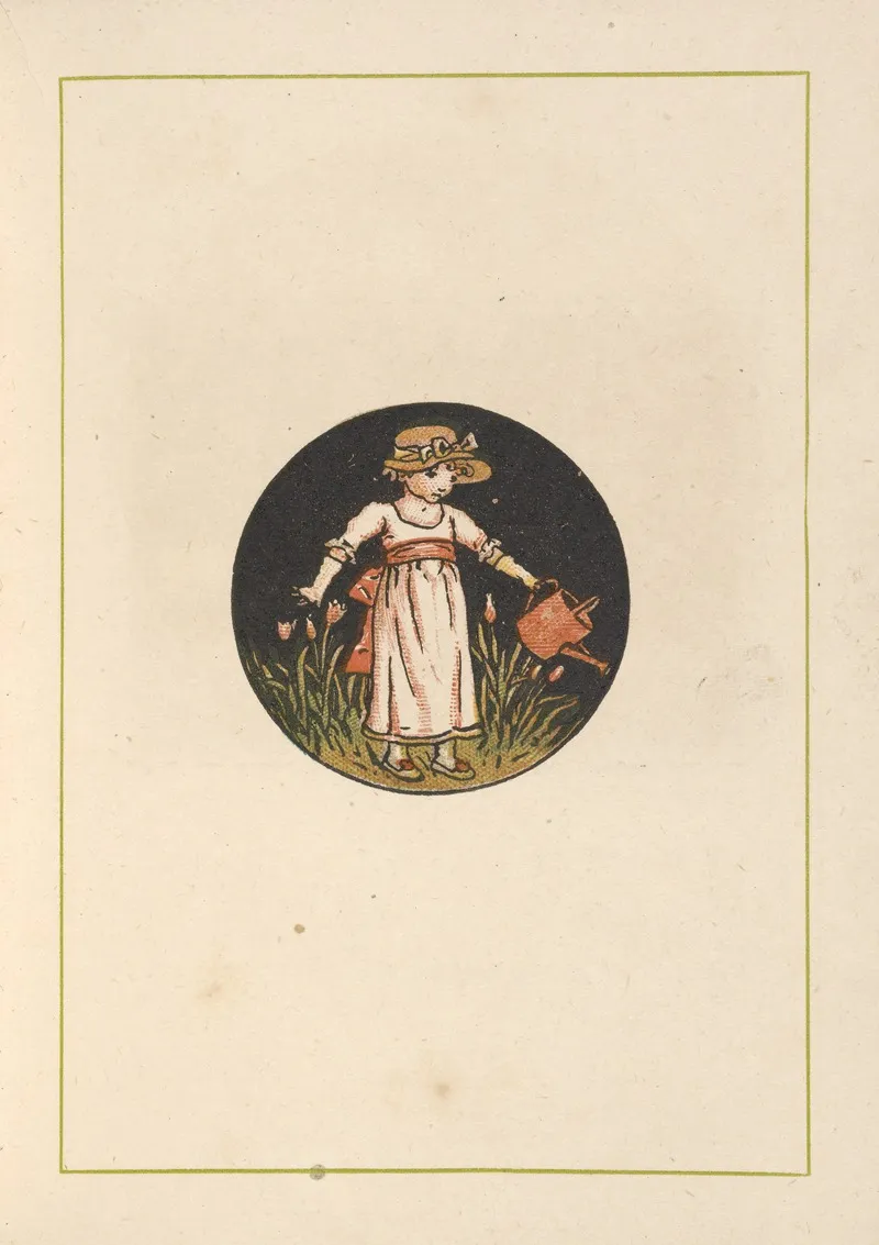 Child With Watering Can by Kate Greenaway - Canvas Print