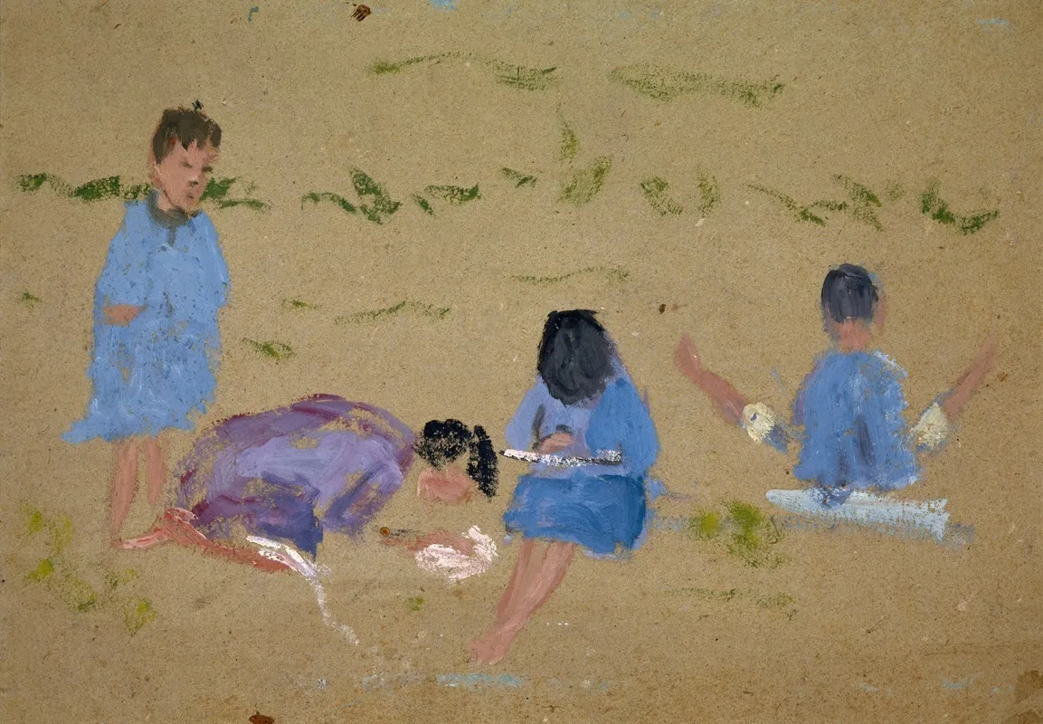 Children Barefoot In The Green
