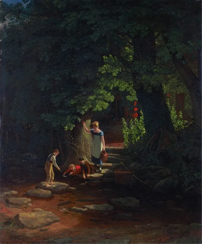 Children By A Brook