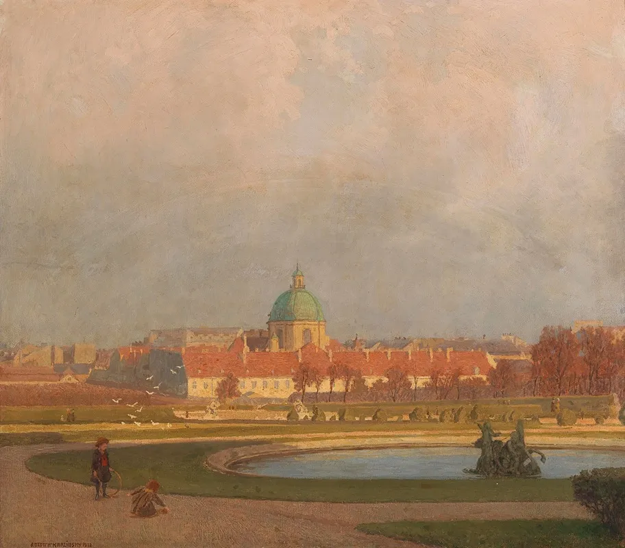 Children Playing In The Belvedere Gardens In The Background The Salesian