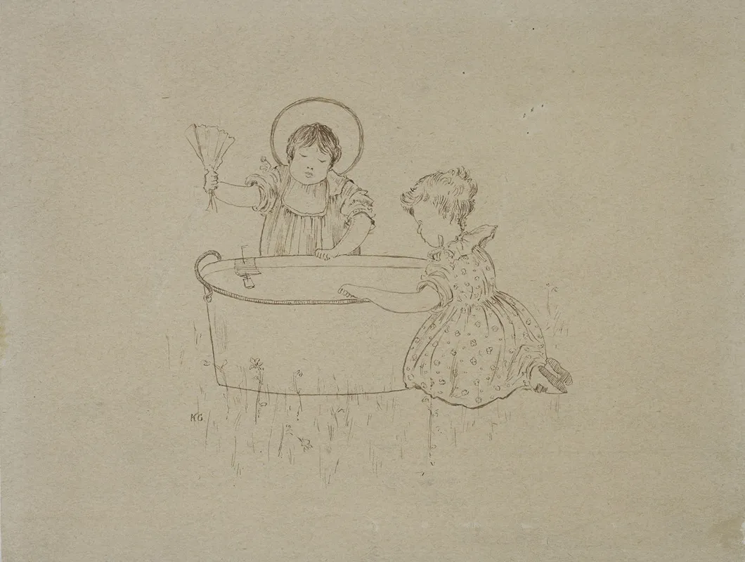 Children Sailing Boats by Kate Greenaway - Canvas Print