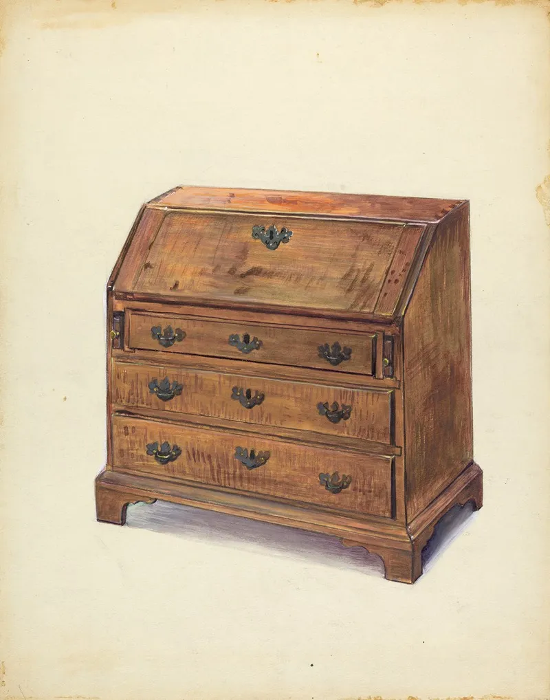 Childs Desk 4 by Mina Lowry - Canvas Print