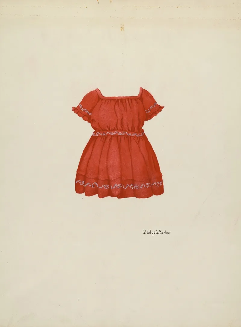 Childs Dress 17 by Gladys C. Parker - Canvas Print