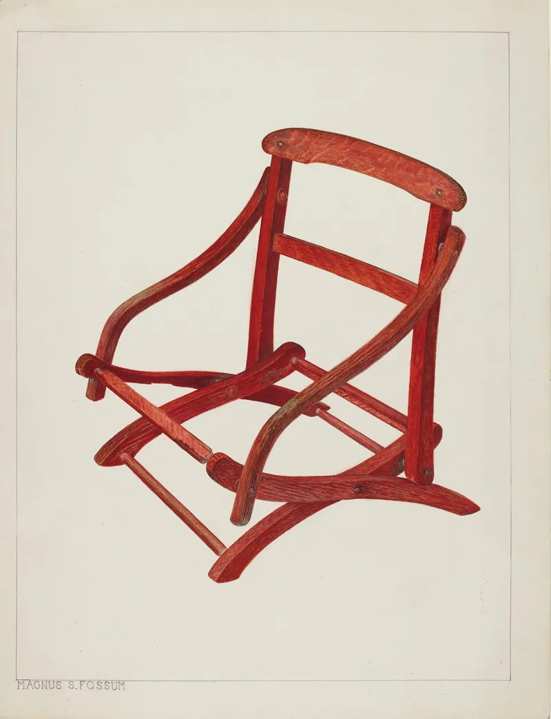 Childs Folding Chair by Magnus S. Fossum - Canvas Print