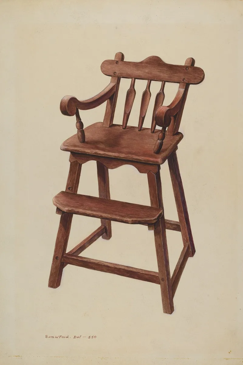 Childs High Chair 10 by Samuel W. Ford - Canvas Print