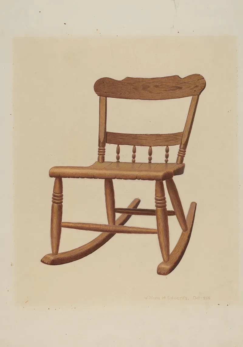 Childs Rocking Chair 6 by William H. Edwards - Canvas Print