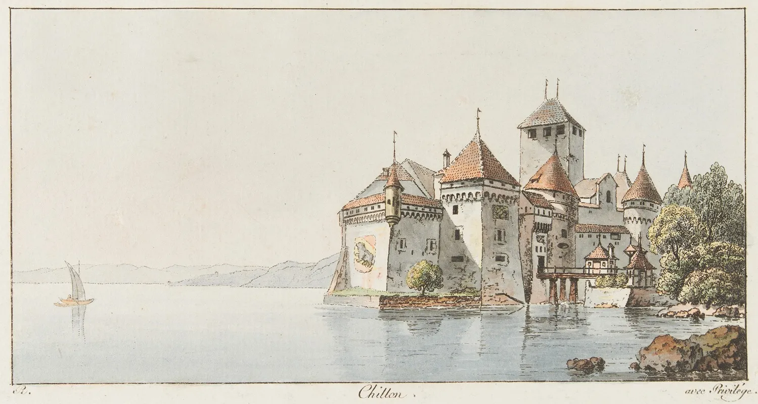 Chillon by Johann Ludwig Aberli - Canvas Print