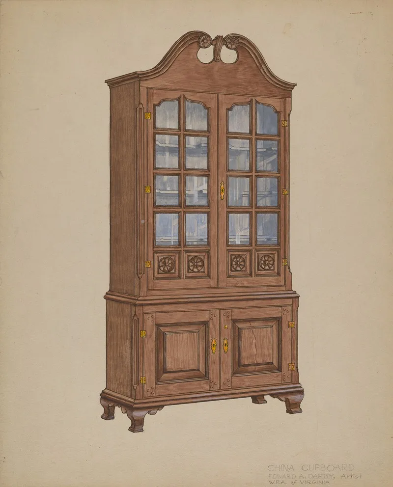 China Cupboard by Edward A. Darby - Canvas Print