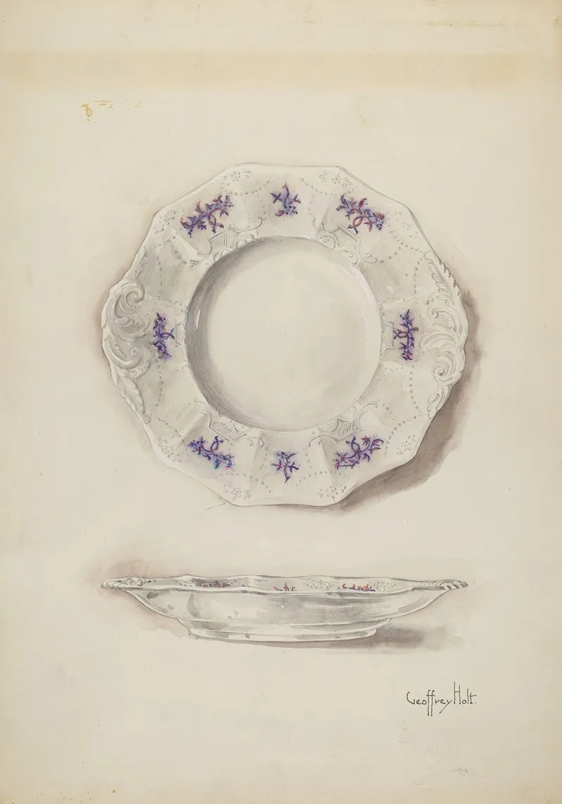 China Plate by Geoffrey Holt - Canvas Print