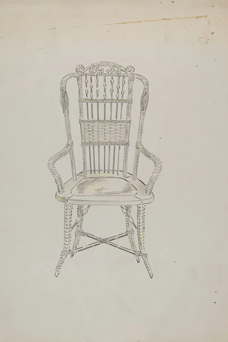 Chinese Cane Chair by Sebastian Simonet - Canvas Print
