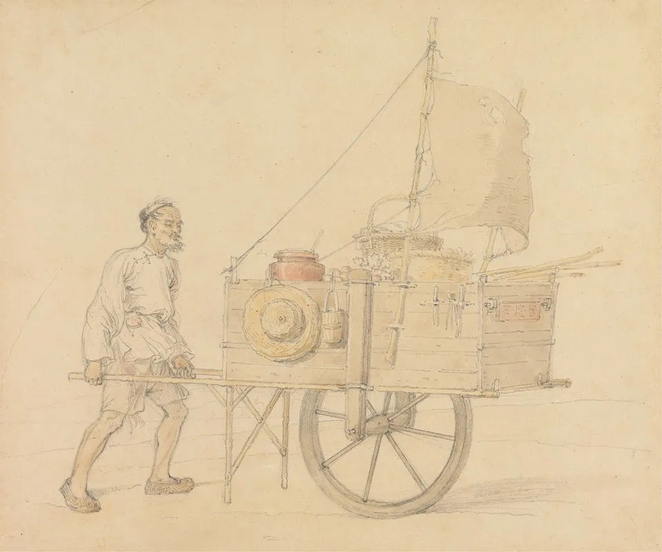 Chinese Carrier With His Sail Set Barrow