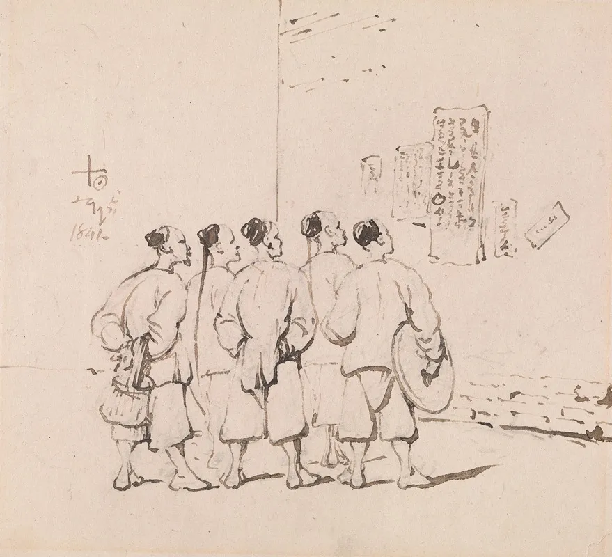 Chinese Coolies Reading A Proclamation