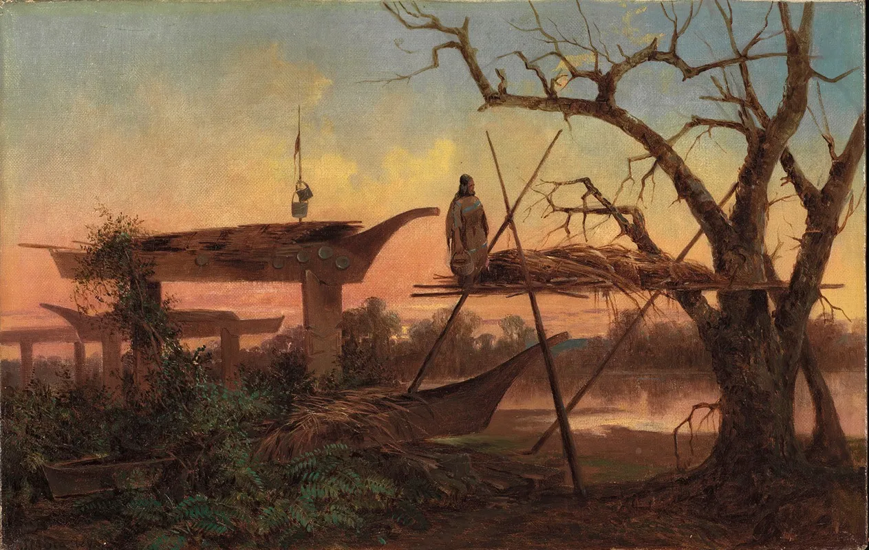 Chinook Burial Grounds by John Mix Stanley - Canvas Print