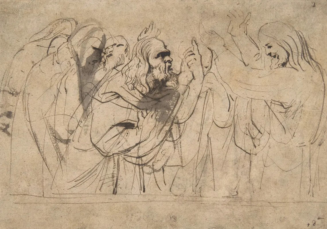 Christ And The Pharisees by Anthony van Dyck - Canvas Print