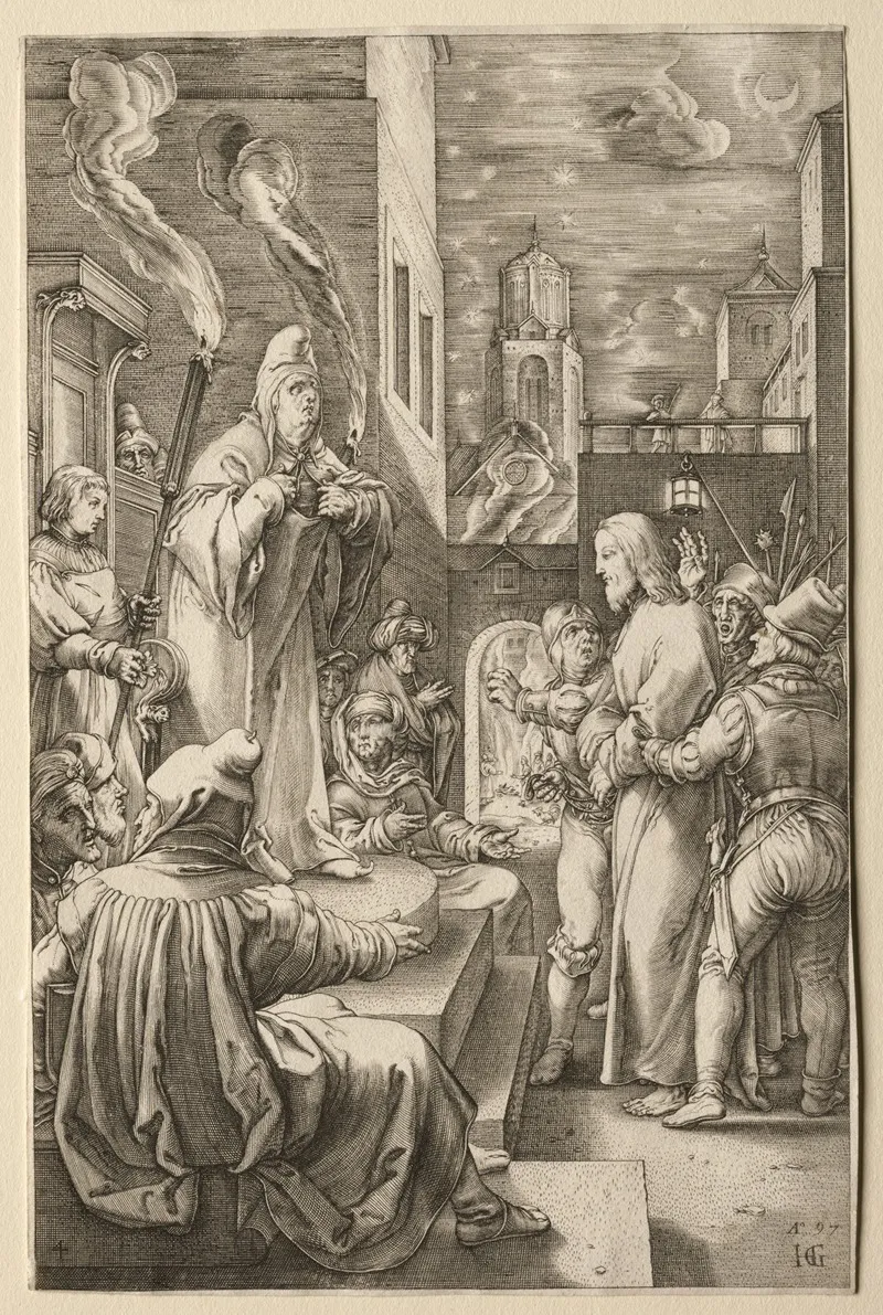 Christ Before Caiaphas 9 by Hendrick Goltzius - Canvas Print