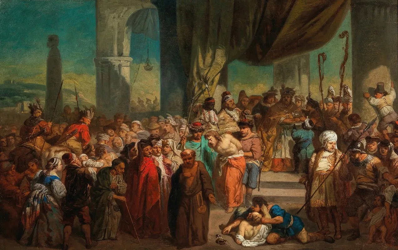 Christ Before The High Priest by German School - Canvas Print