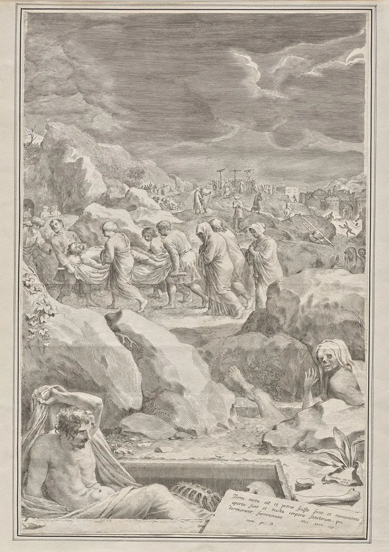 Christ Carried To The Tomb 3 by Claude Mellan - Canvas Print
