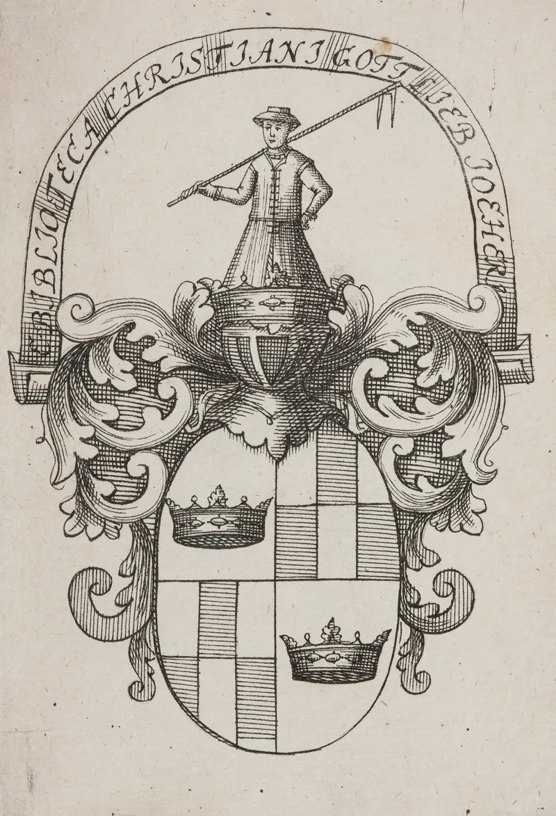 Christian Gottlieb Jocher 1694 1758 Ekslibris