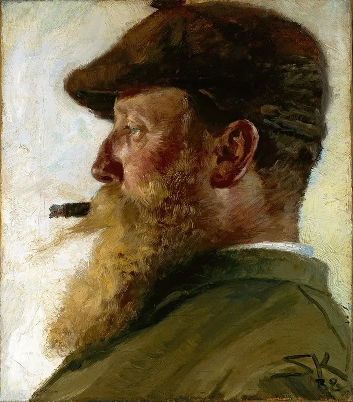 Christian Krohg by Peder Severin Krøyer - Canvas Print