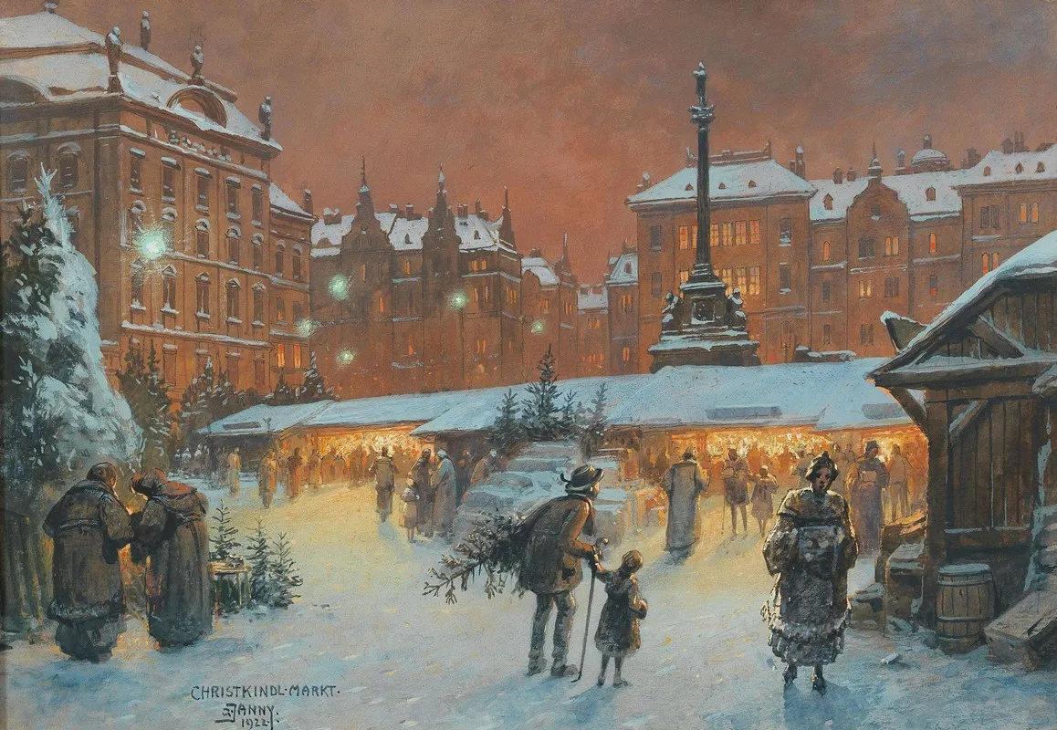 Christkindlmarkt by Georg Janny - Canvas Print