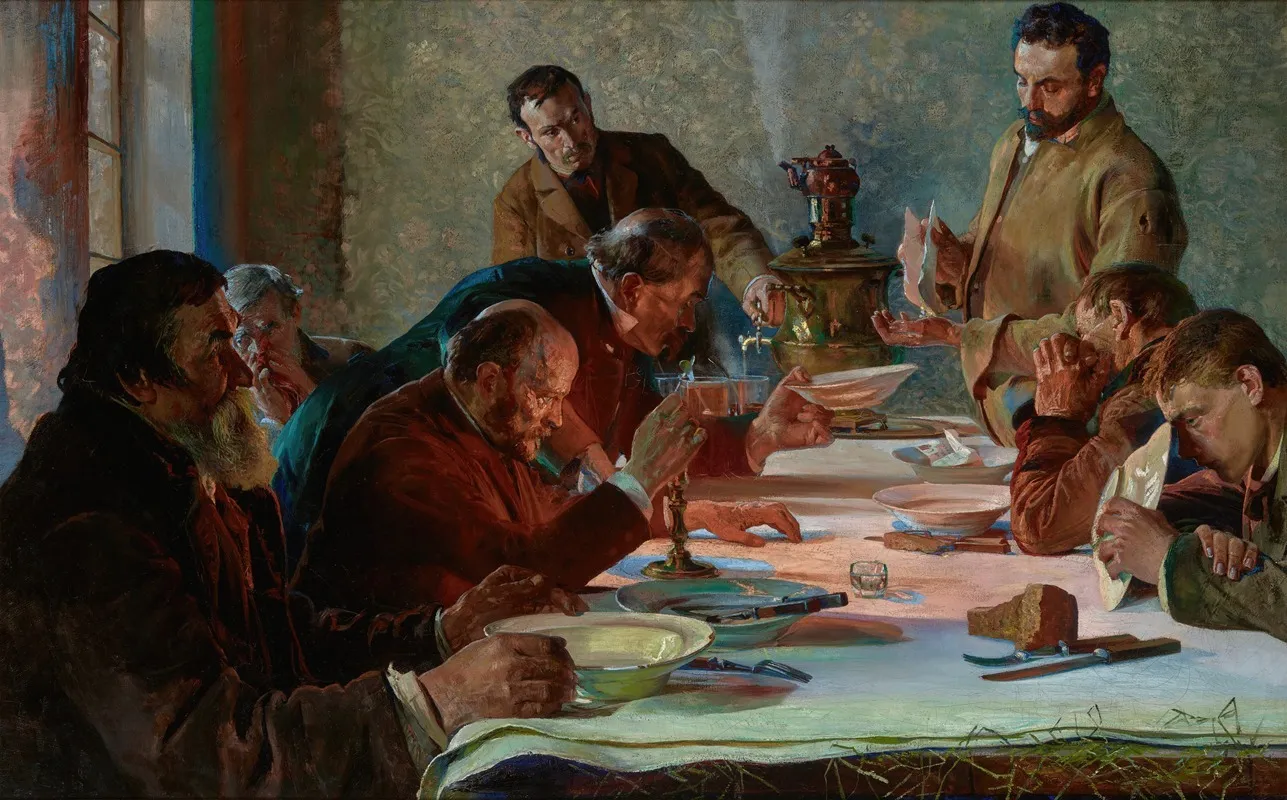 Christmas Eve In Siberia by Jacek Malczewski - Canvas Print