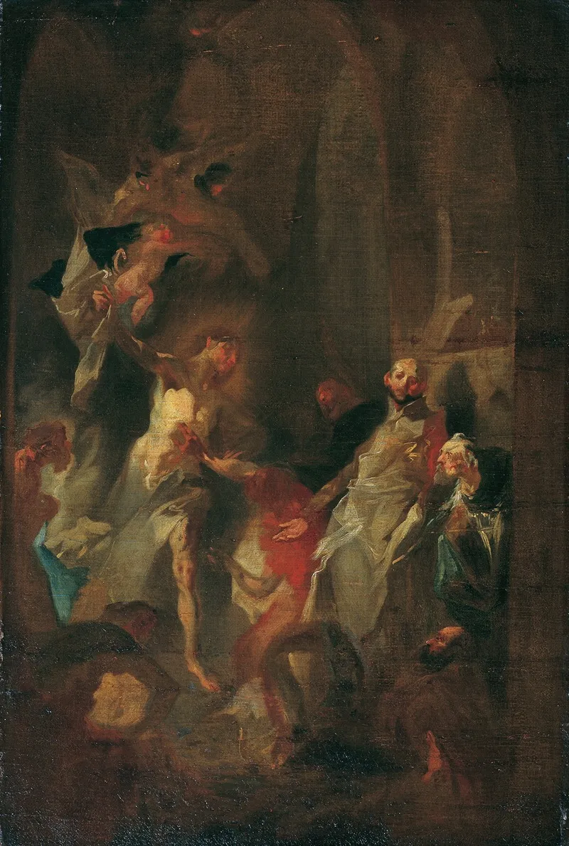 Christus Erscheint Dem Heiligen Thomas by Franz Anton Maulbertsch - Canvas Print