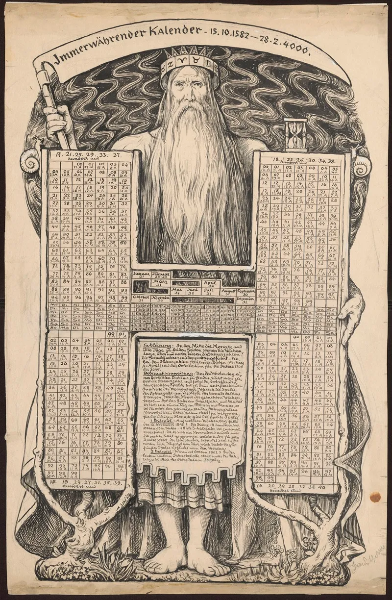 Chronos With The Tablets Of The Eternal Calendar