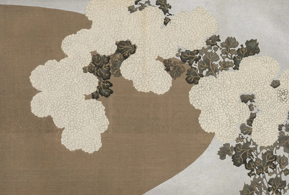 Chrysanthemums Momoyogusa by Kamisaka Sekka - Canvas Print