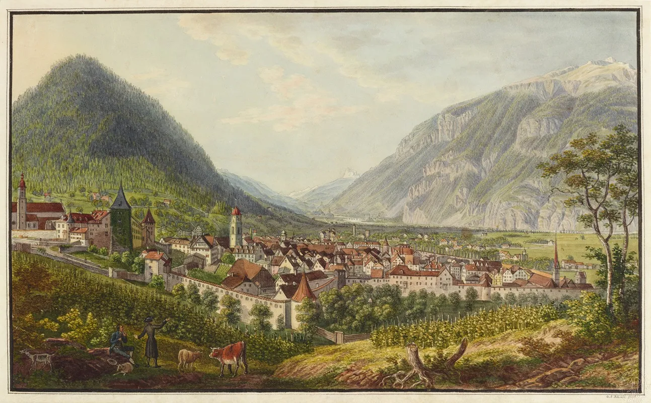 Chur Von Der Bischoflichen Halden G D Galanda Aufgenommen by David Alois Schmid - Canvas Print