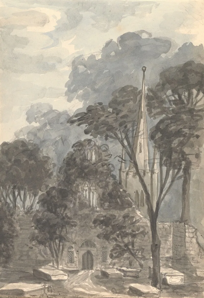 Church At Birkenhead by Anne Rushout - Canvas Print