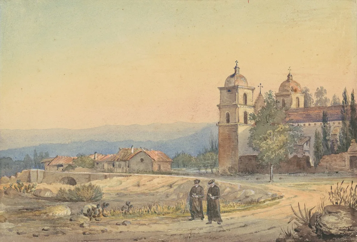 Church Of Santa Barbara by British 19th Century - Canvas Print