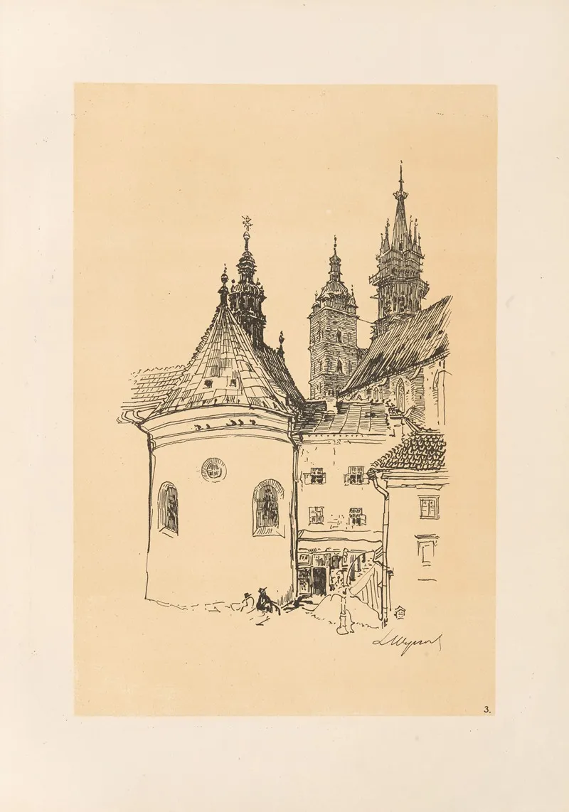 Church Of St Marys Church From The Small Market Square by Leon Wyczółkowski - Canvas Print
