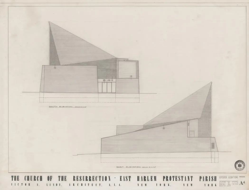 Church Of The Resurrection East Harlem New York South And East Elevations