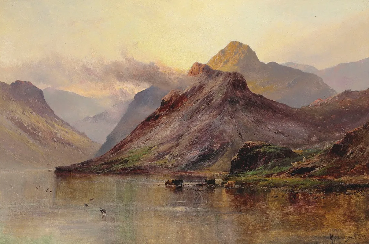Church Pool At Betws Y Coed by Alfred de Bréanski - Canvas Print