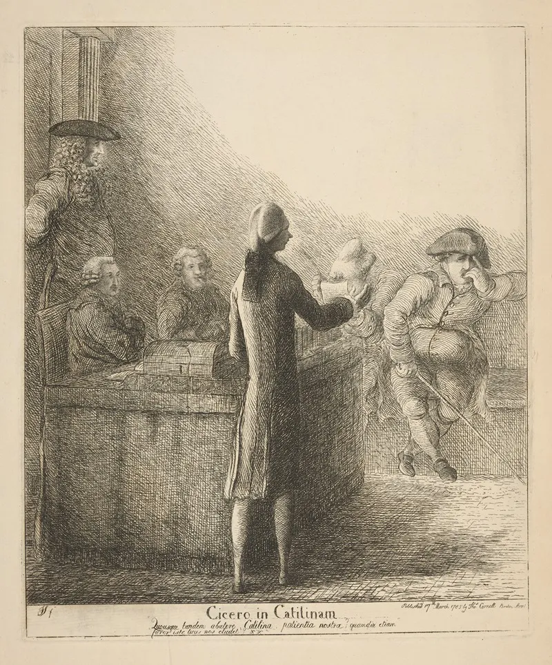 Cicero In Catilinam by James Sayers - Canvas Print