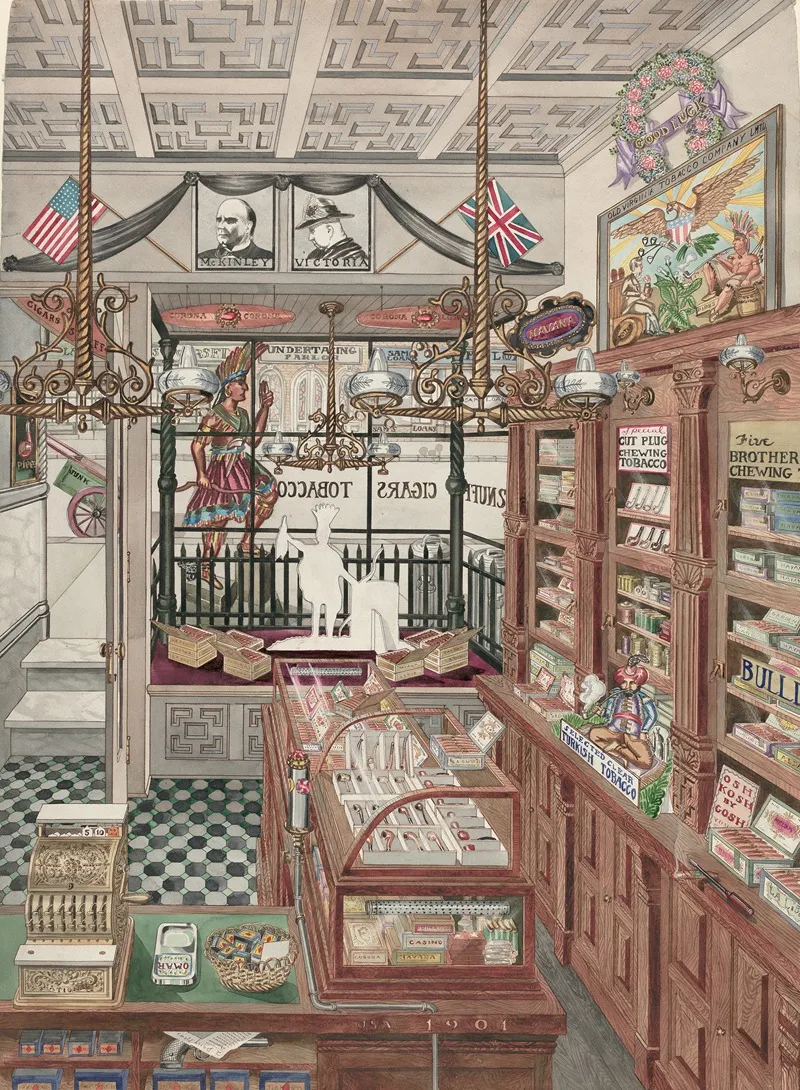 Cigar Store 1901 by Perkins Harnly - Canvas Print