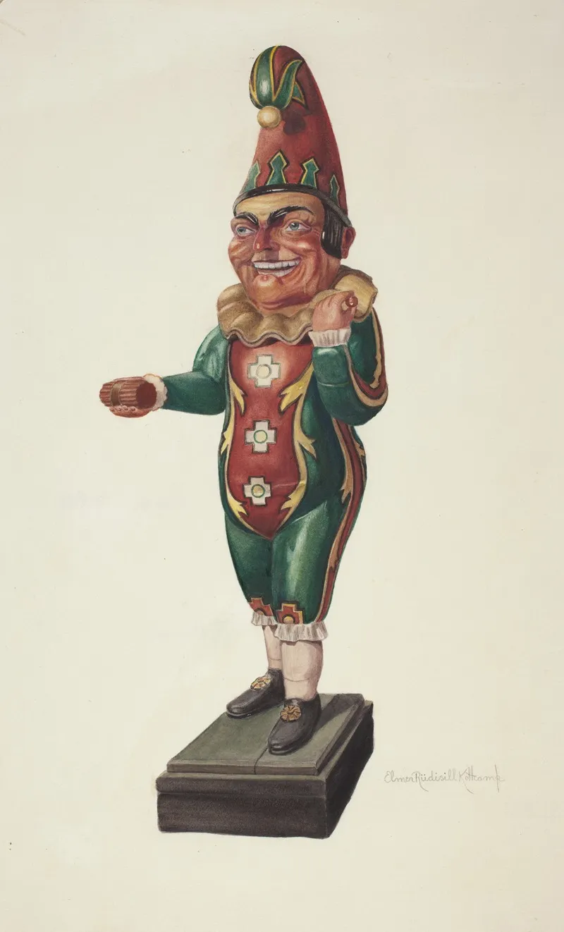 Cigar Store Figure Punch by Elmer R. Kottcamp - Canvas Print