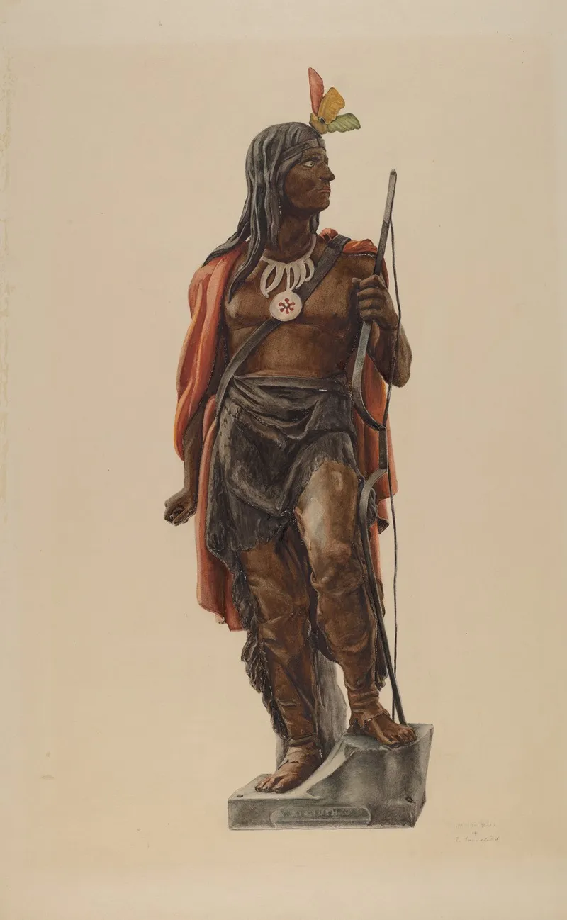Cigar Store Indian 115 by Maurice Van Felix - Canvas Print