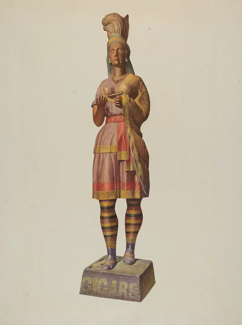 Cigar Store Indian 143 by Robert W.R. Taylor - Canvas Print