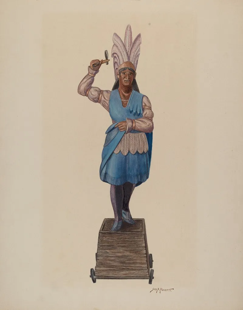 Cigar Store Indian 153 by Sydney Roberts - Canvas Print