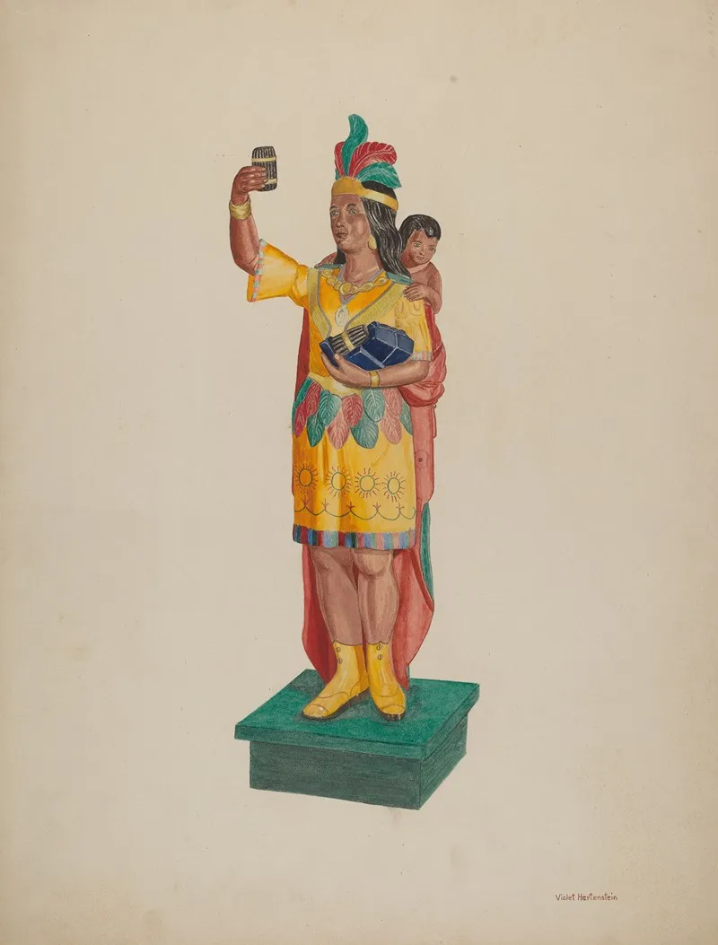 Cigar Store Indian 159 by Violet Hartenstein - Canvas Print