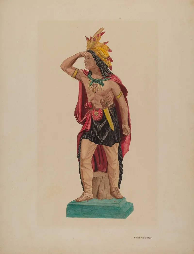 Cigar Store Indian 160 by Violet Hartenstein - Canvas Print