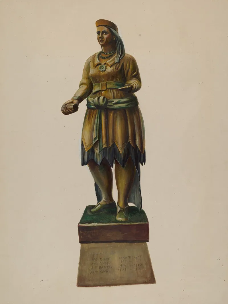 Cigar Store Indian 178 by Walter Hochstrasser - Canvas Print